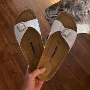 Women's White Slide Sandals